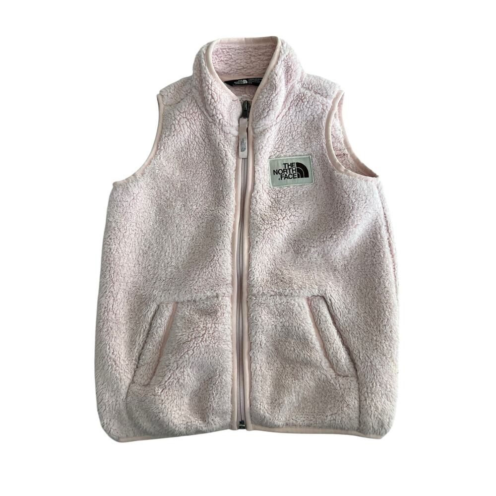The north face toddler pink Sherpa vest size 6
￼